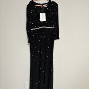 NWT Size 12 Evening Gown. Black with Small Diamonds